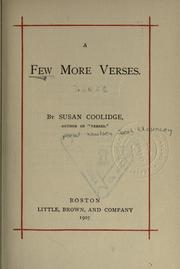 Cover of: A few more verses by Susan Coolidge