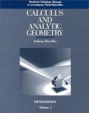Cover of: Student Solutions Manual, Volume 2, to accompany Calculus and Analytic Geometry