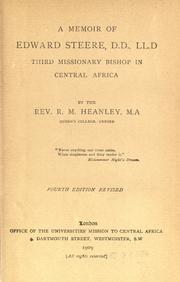 Cover of: A memoir of Edward Steere by Heanley, R. M., Heanley, R. M.