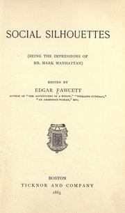 Cover of: Social silhouettes by Edgar Fawcett