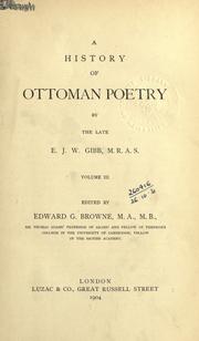 Cover of: A history of Ottoman poetry. by Elias John Wilkinson Gibb, Elias John Wilkinson Gibb