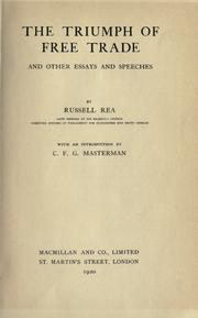 Cover of: triumph of free trade, and other essays and speeches.