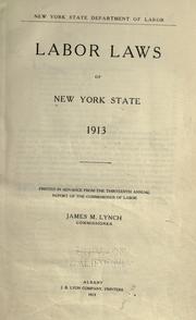 Cover of: Labor laws of New York State. by New York (State).