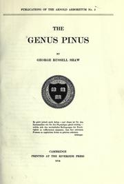 Cover of: The genus Pinus. by George Russell Shaw