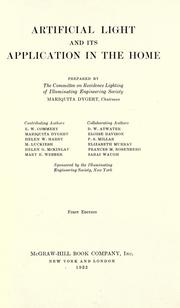 Cover of: Artificial light and its application in the home