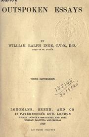 Cover of: Outspoken essays [First series] by Inge, William Ralph