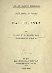 Cover of: California by Harold W. Fairbanks, Harold W. Fairbanks