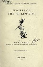 Cover of: Peoples of the Philippines. by A. L. Kroeber