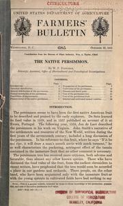 The native persimmon by Fletcher, W. F.