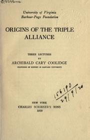 Cover of: Origins of the Triple Alliance by Coolidge, Archibald Cary