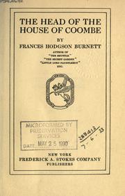 Cover of: The head of the house of Coombe. by Frances Hodgson Burnett