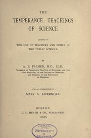 Cover of: The temperance teachings of science by Alonzo Benjamin Palmer