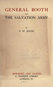 Cover of: General Booth and the Salvation Army by A M Nicol