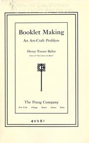 Cover of: Booklet making by H. C. Bailey