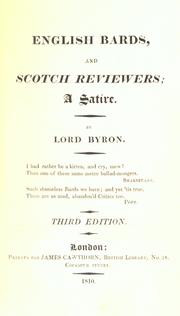 Cover of: English bards, and Scotch reviewers by Lord Byron