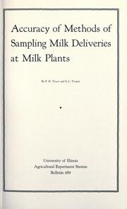 Cover of: Accuracy of methods of sampling milk deliveries of milk plants