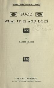 Cover of: Food by Edith Greer, Edith Greer