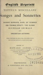 Cover of: Miscellany.: Songes and sonettes