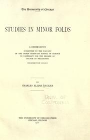 Cover of: Studies in minor folds