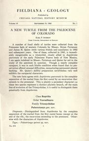 Cover of: A new turtle from the Paleocene of Colorado