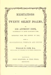 Cover of: Meditations on twenty select psalms