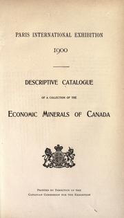 Cover of: Descriptive catalogue of a collection of the economic minerals of Canada