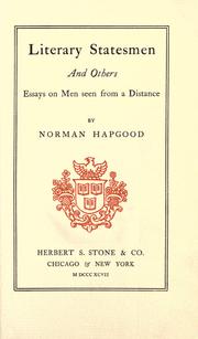 Literary statesmen, and others by Norman Hapgood