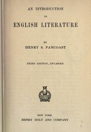 Cover of: An introduction to English literature. by Pancoast, Henry Spackman