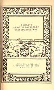 Cover of: Sonnets and other verses by George Santayana