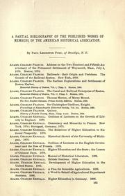 Cover of: A partial bibliography of the published works of members of the American Historical Association