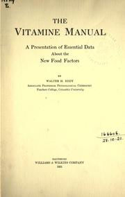 The vitamine manual by Eddy, Walter Hollis
