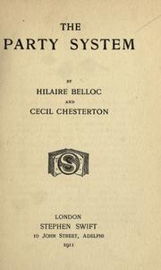Cover of: The  party system by Hilaire Belloc