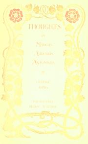 Cover of: The thoughts of the Emperor Marcus Aurelius Antoninus by Marcus Aurelius