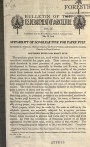 Cover of: Suitability of longleaf pine for paper pulp by Henry E. Surface