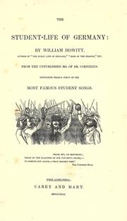 Cover of: The student-life of Germany by Howitt, William