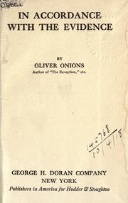 Cover of: In accordance with the evidence. by Oliver Onions