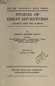 Cover of: Stories of great adventures by Carolyn Sherwin Bailey