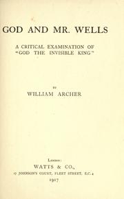 Cover of: God and Mr. Wells by William Archer