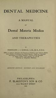 Dental medicine by Ferdinand J. S. Gorgas