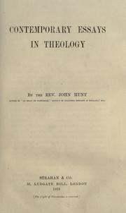 Cover of: Contemporary essays in theology by Hunt, John