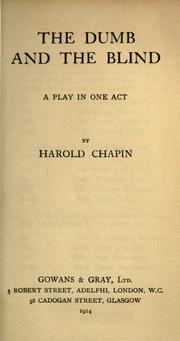 Cover of: The dumb and the blind by Harold Chapin