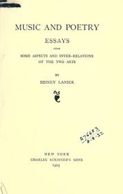Cover of: Music and poetry by Sidney Lanier