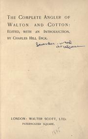 Cover of: The complete angler of Walton and Cotton