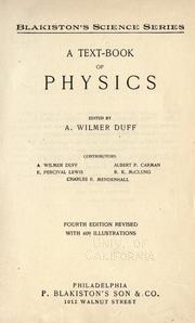 Cover of: A text-book of physics by A. Wilmer Duff