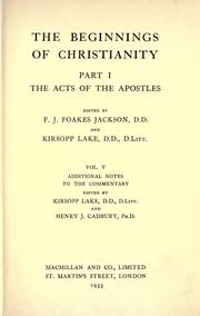 Cover of: The Beginnings of Christianity: part I, the Acts of the apostles