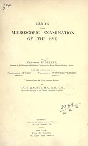 Cover of: Guide to the microscopic examination of the eye by Richard Greeff