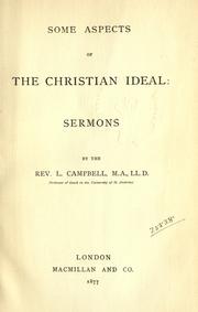 Cover of: Some aspects of the Christian ideal by Lewis Campbell