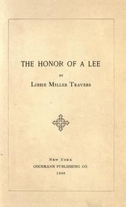 Cover of: The honor of a Lee