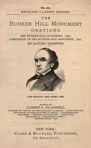 Cover of: The Bunker Hill monument orations.