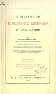 Cover of: A treatise on diagnostic methods of examination